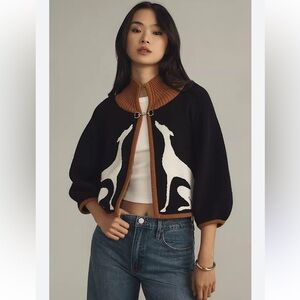 NWT Anthropologie Maeve Cape Cardigan Sweater Greyhounds Equestrian Shawl - M